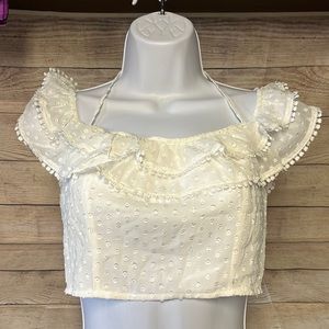 Woven Top/Off Shoulder Cream (Smoker)